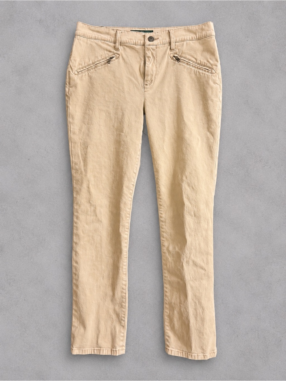 Ralph Lauren Lauren Jeans Co Pants Womens 8P Petite Khaki Stretch Zip Pocket